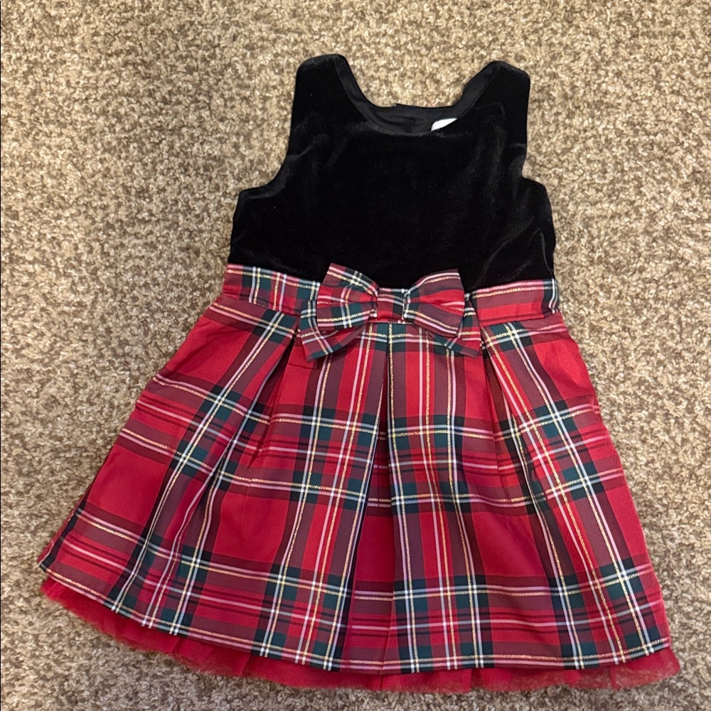 The Children's Place Black and Red Plaid Formal Dress